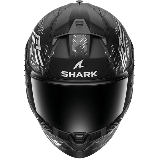 Capacete Shark Ridill 2 Molokai Preto Cinza e Branco Fosco (KWS)