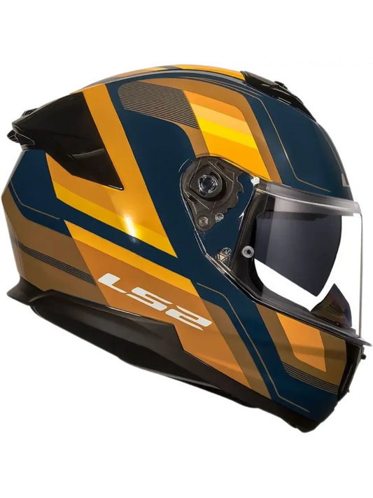 Capacete Ls2 Stream II Ff808 Vintage Azul/Laranja