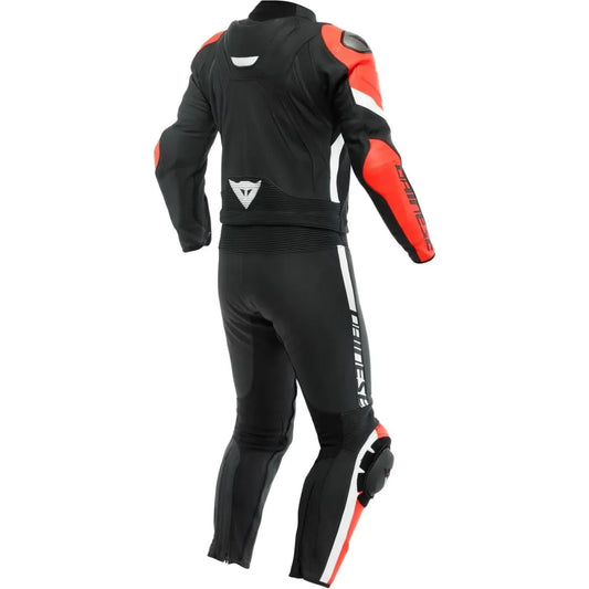 Macacao Dainese Div Avro 4 Preto Vermelho Fluo e Branco