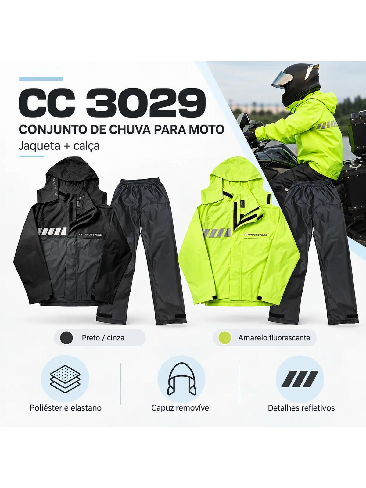 Capa De Chuva Cc Protectors Preta (3029)