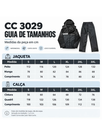 Capa De Chuva Cc Protectors Preta (3029)