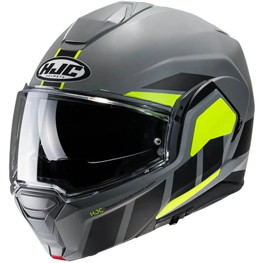 Capacete HJC I100 Beis - Cinza/Preto/Verde