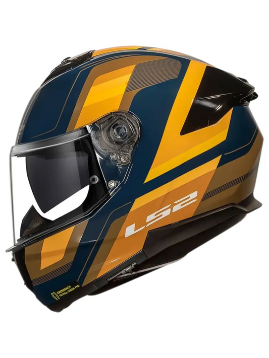 Capacete Ls2 Stream II Ff808 Vintage Azul/Laranja