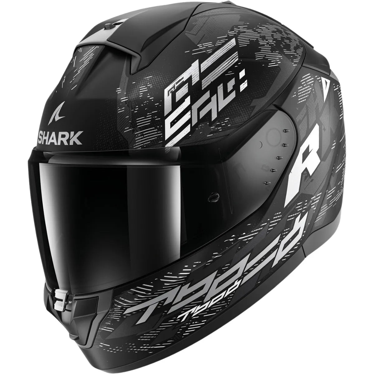 Capacete Shark Ridill 2 Molokai Preto Cinza e Branco Fosco (KWS)