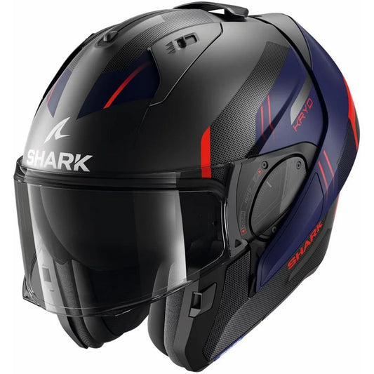 Capacete Shark Evo Es Kryd Preto Azul e Vermelho fosco (ABR)