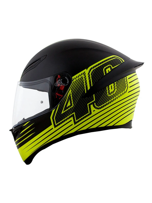 Capacete Agv K1 Edge 46 Preto e Amarelo Fosco