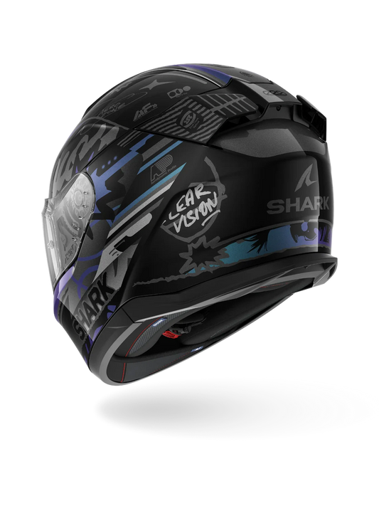 Capacete Shark D-Skwal 3 Streetrush Preto/Verde/Cinza (KGU)