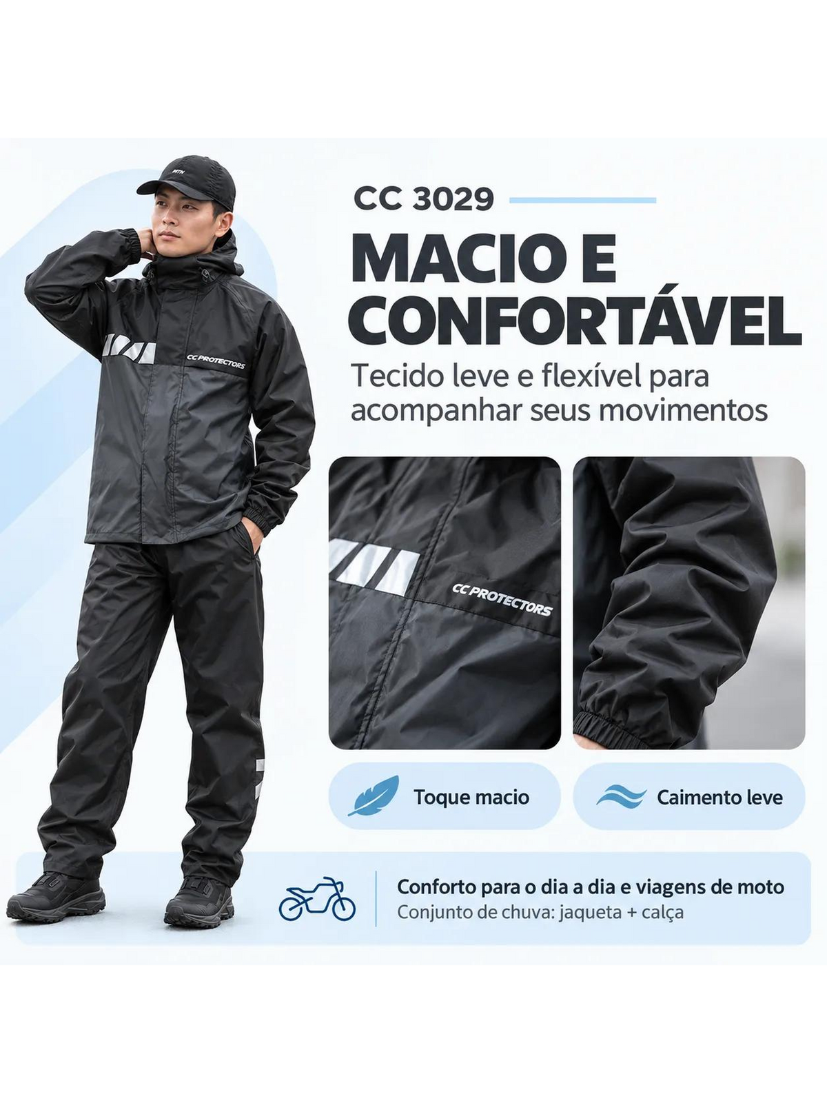 Capa De Chuva Cc Protectors Preta (3029)