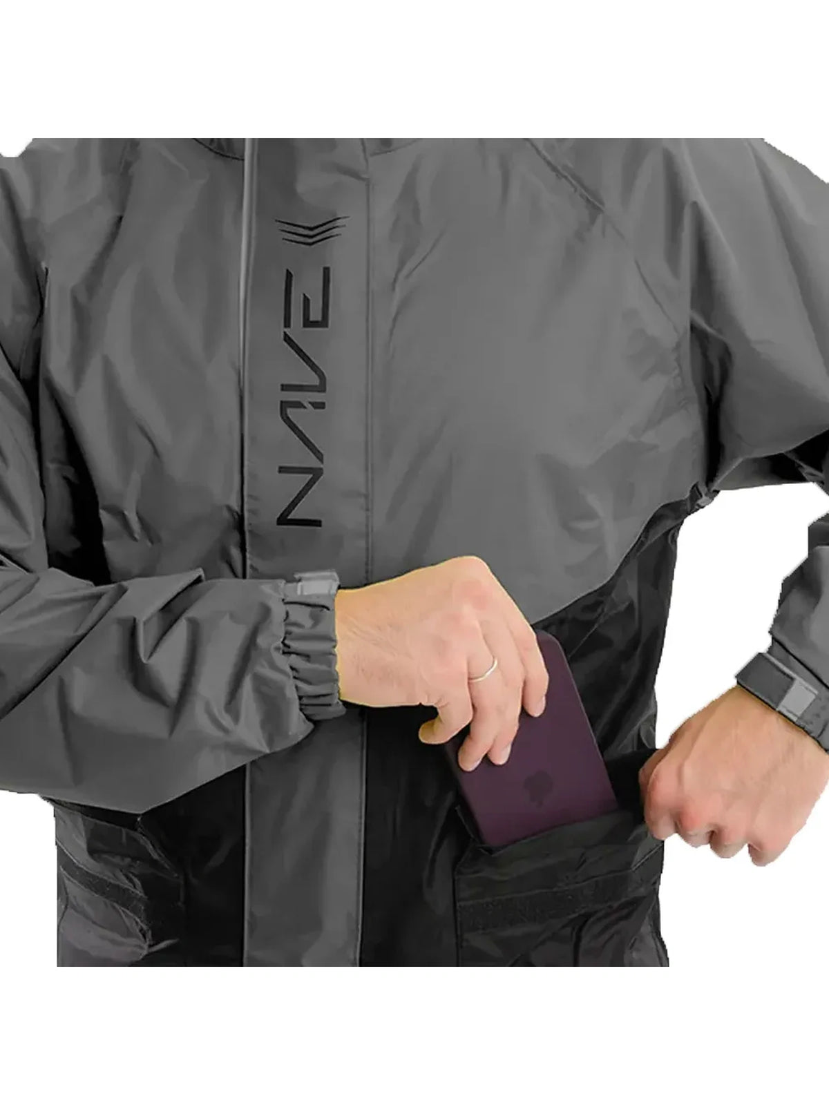 Capa de chuva Nave Titanium Preto/Chumbo