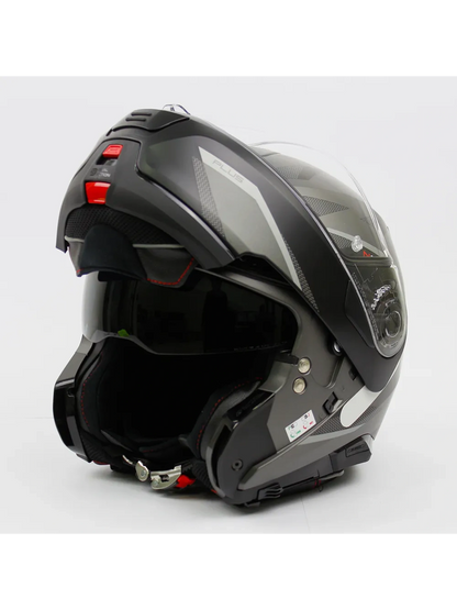 Capacete Nolan N100-5 Plus Overland Cinza/Preto Fosco (31)