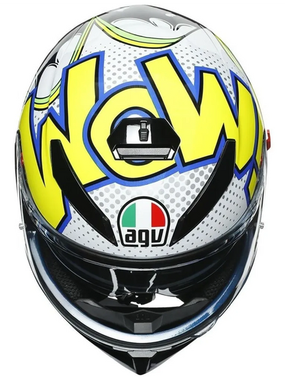 Capacete Agv K3 Sv Bubble Azul/Branco/Amarelo