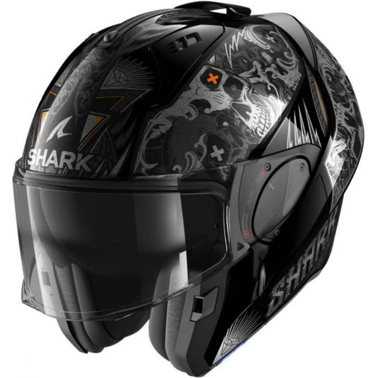 Capacete Shark Evo ES K-Rozen Preto Cinza e Laranja (KAO)