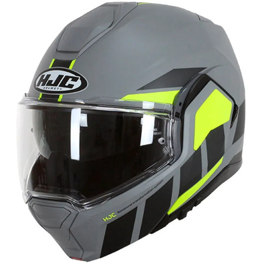 Capacete HJC I100 Beis - Cinza/Preto/Verde