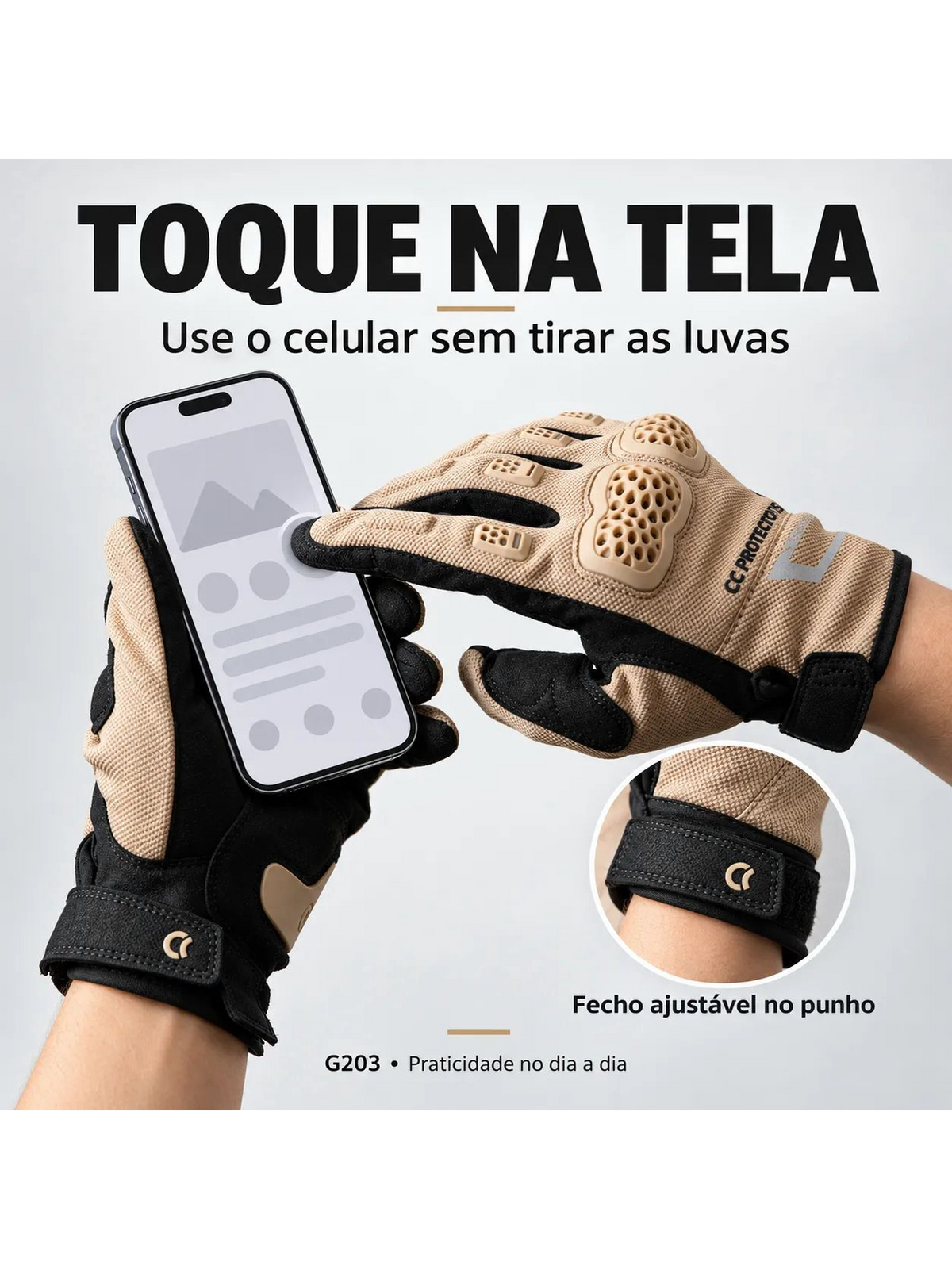 Luva Cc Protectors Caqui (G203-KHK)