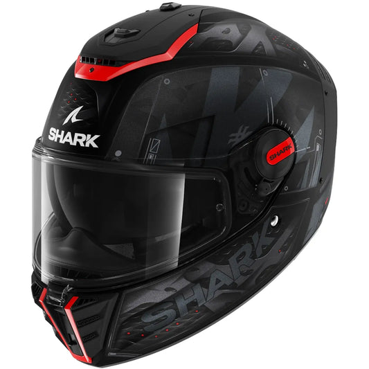 Capacete Shark Spartan RS Stingray Preto Cinza e Vermelho Fosco (KAR)