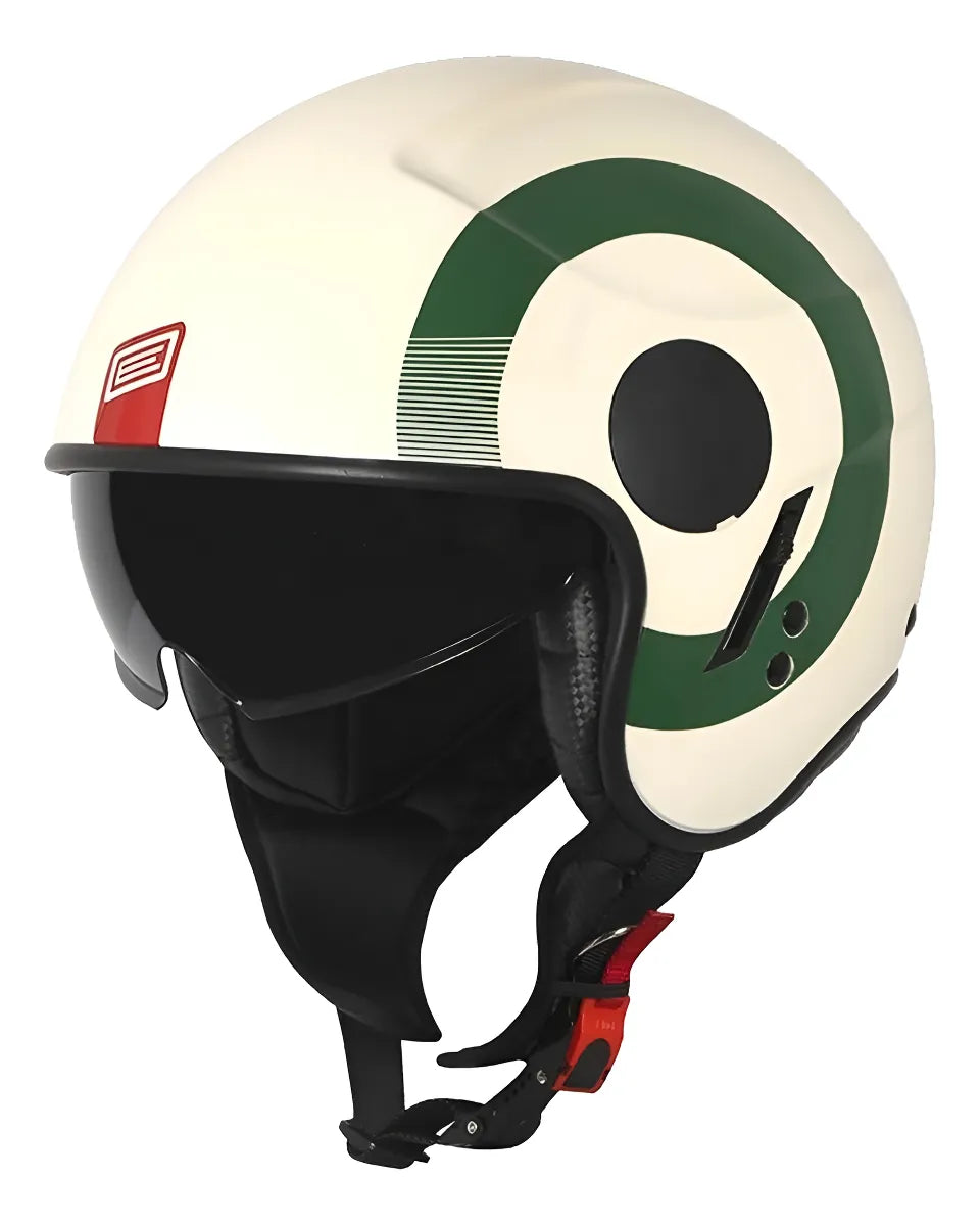 Capacete Origine Alpha Round Verde Vermelho e Branco