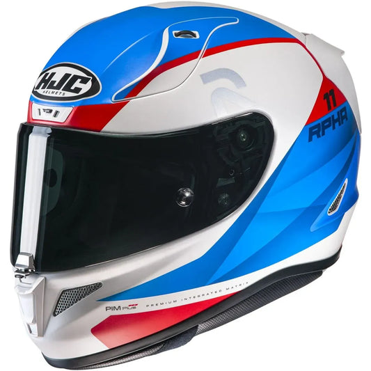 Capacete HJC RPHA 11 Texen Branco Azul e Vermelho