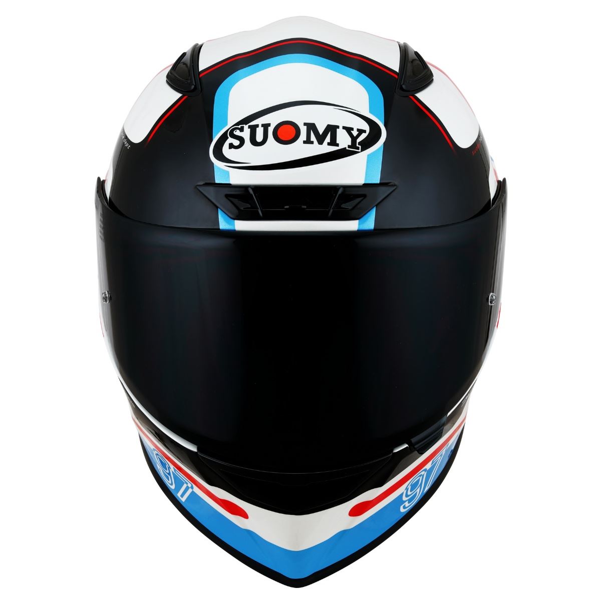 Capacete Suomy Track-1 Ninety Seven Branco e Vermelho