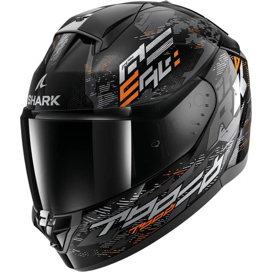 Capacete Shark Ridill 2 Molokai Preto Cinza e Laranja (KSO)