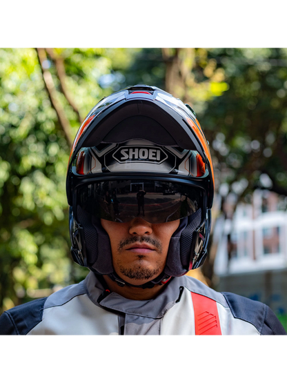 Capacete Shoei Neotec 3 Anthem TC-8 Preto/Cinza/Laranja