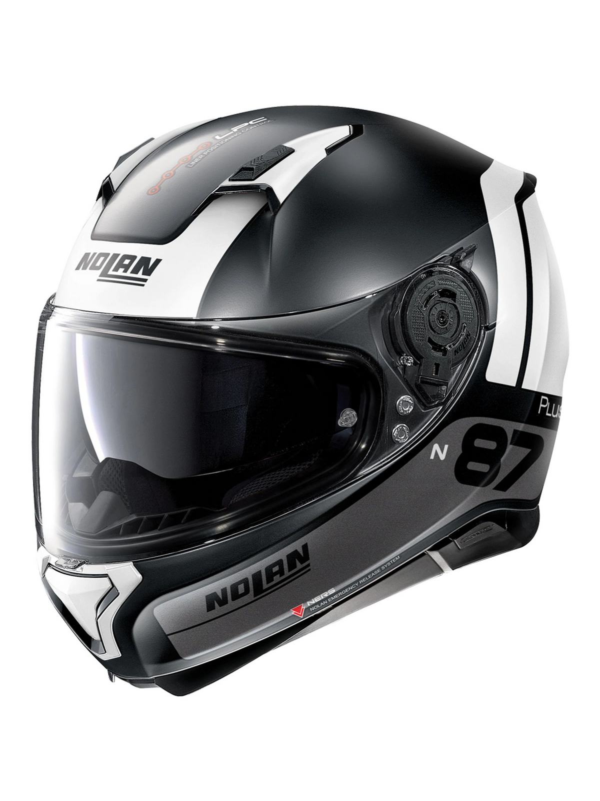 Capacete Nolan N87 Plus Distinctive Preto/Branco Fosco (23)