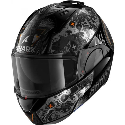 Capacete Shark Evo ES K-Rozen Preto Cinza e Laranja (KAO)