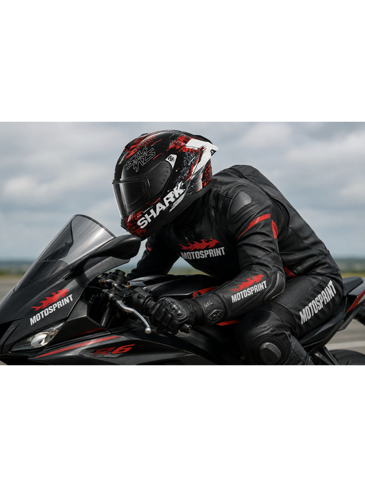 Capacete Shark Skwal Cup Speedy-Vib Preto/Verm  (KRS)