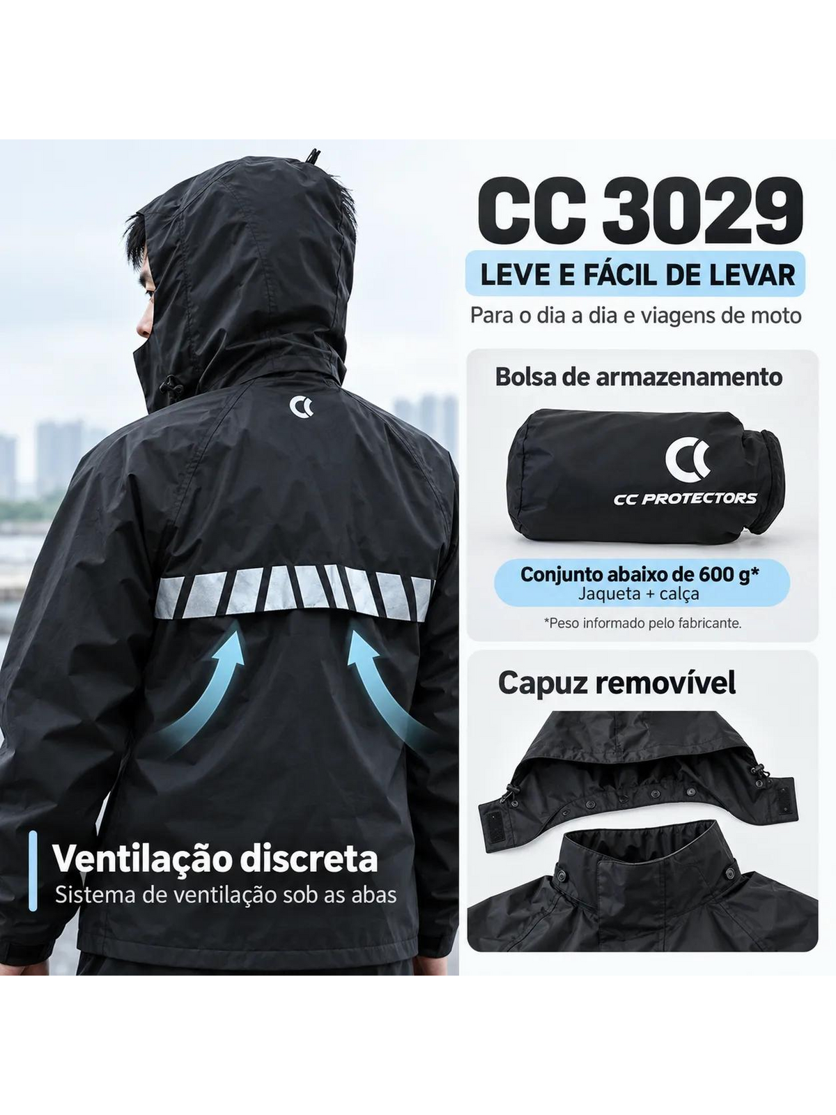 Capa De Chuva Cc Protectors Amarela (3029)