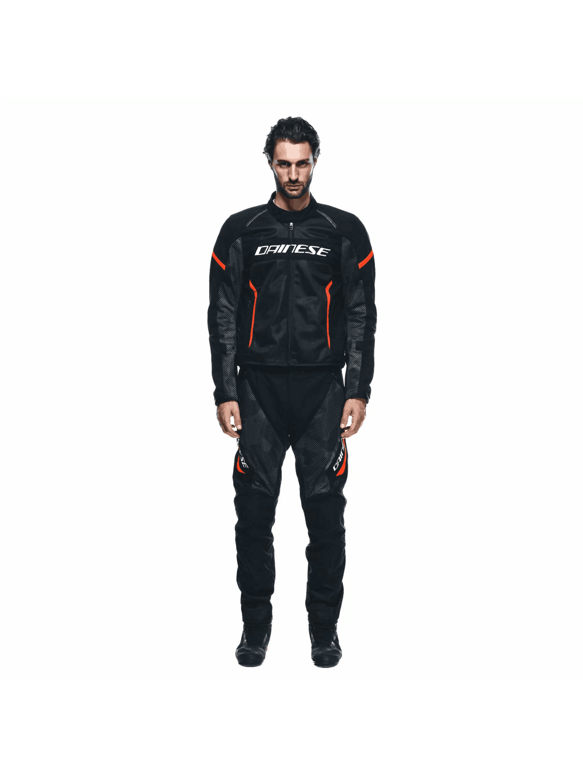 Jaqueta Dainese Air Frame 3 Preta Preta e Vermelho Fluo