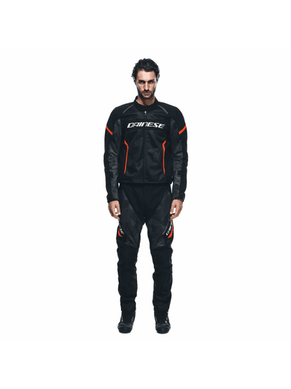 Jaqueta Dainese Air Frame 3 Preta Preta e Vermelho Fluo