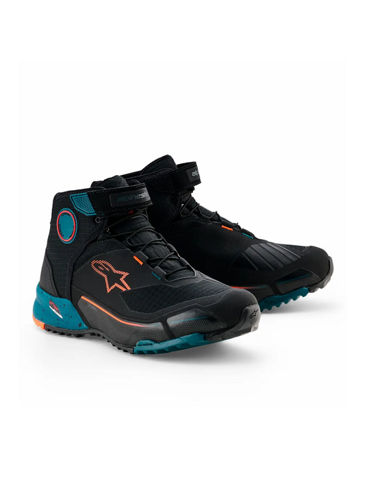 Bota alpinestars CRX Drystar Preto/Petroleo/Laranja Fluo