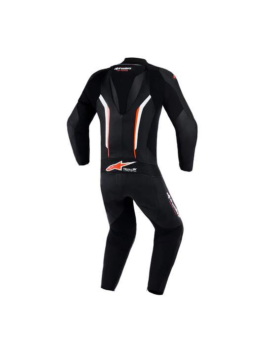 Macacão Alpinestars Gp Force  V2 1Pç Preto/Branco/Vermelho Fluo