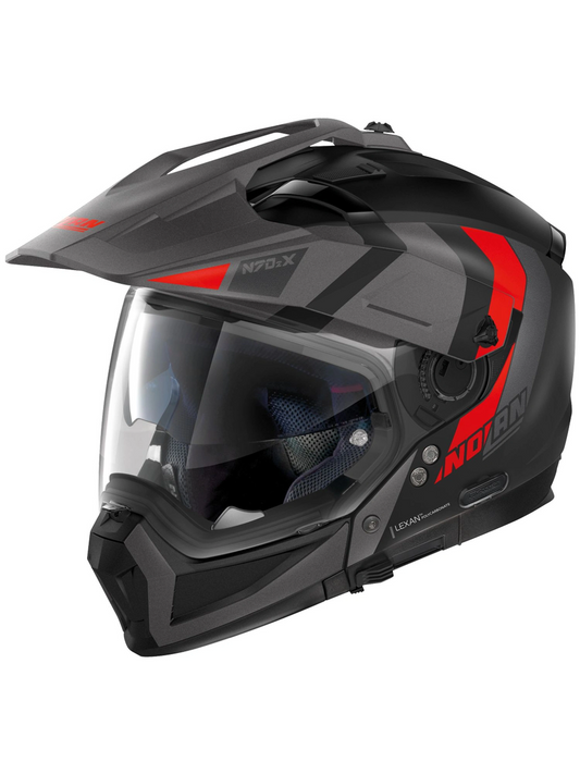 Capacete Nolan N70-2X Decurio Cinza/Vermelho Fosco (29)