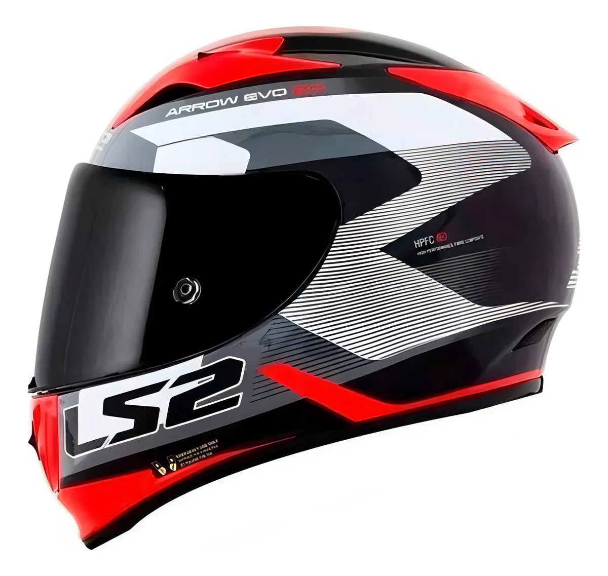 Capacete Ls2 Ff323 Arrow R Compete Titanium/Branco/Vermelho/Preto