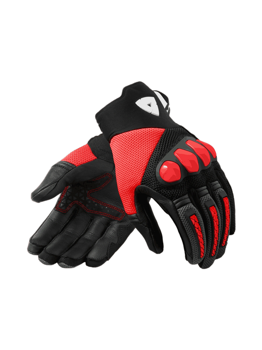 Luva Revit Speedart Ventilada Preto/Vermelho Neon