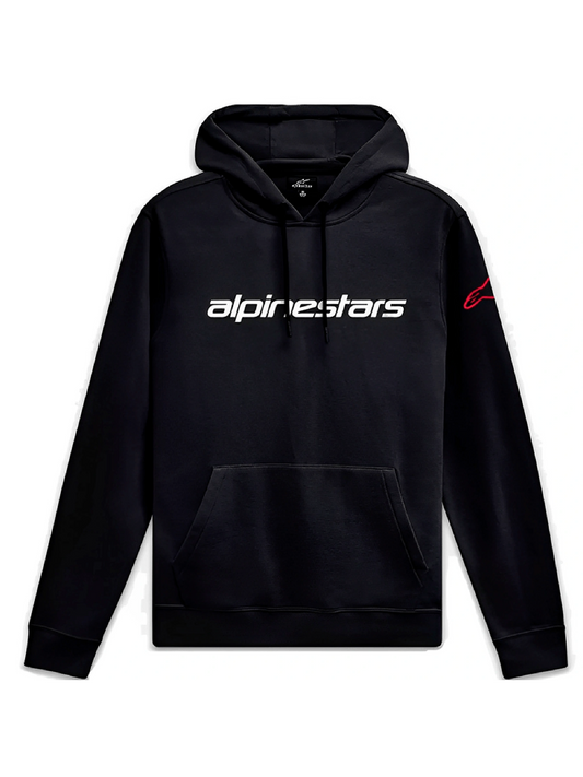 Moletom Alpinestars Linear Wordmark v3 Hoodie Preto/Branco/Vermelho