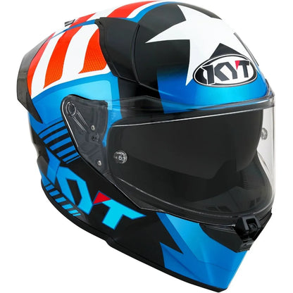 Capacete KYT R2R Straight Azul e Branco