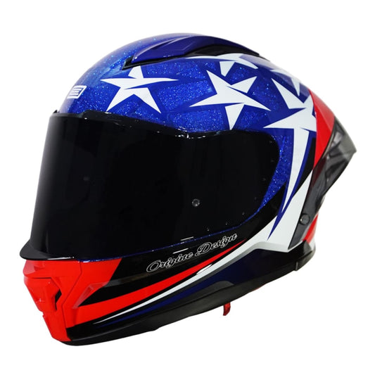 Capacete Origine Pista Star America Branco/Azul