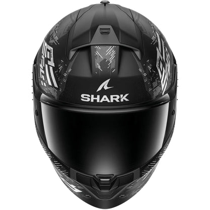 Capacete Shark Ridill 2 Molokai Preto Cinza e Branco Fosco (KWS)