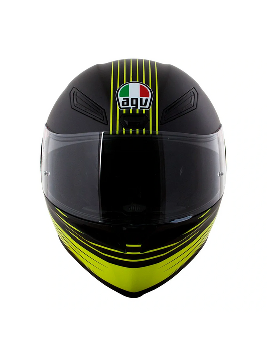 Capacete Agv K1 Edge 46 Preto e Amarelo Fosco