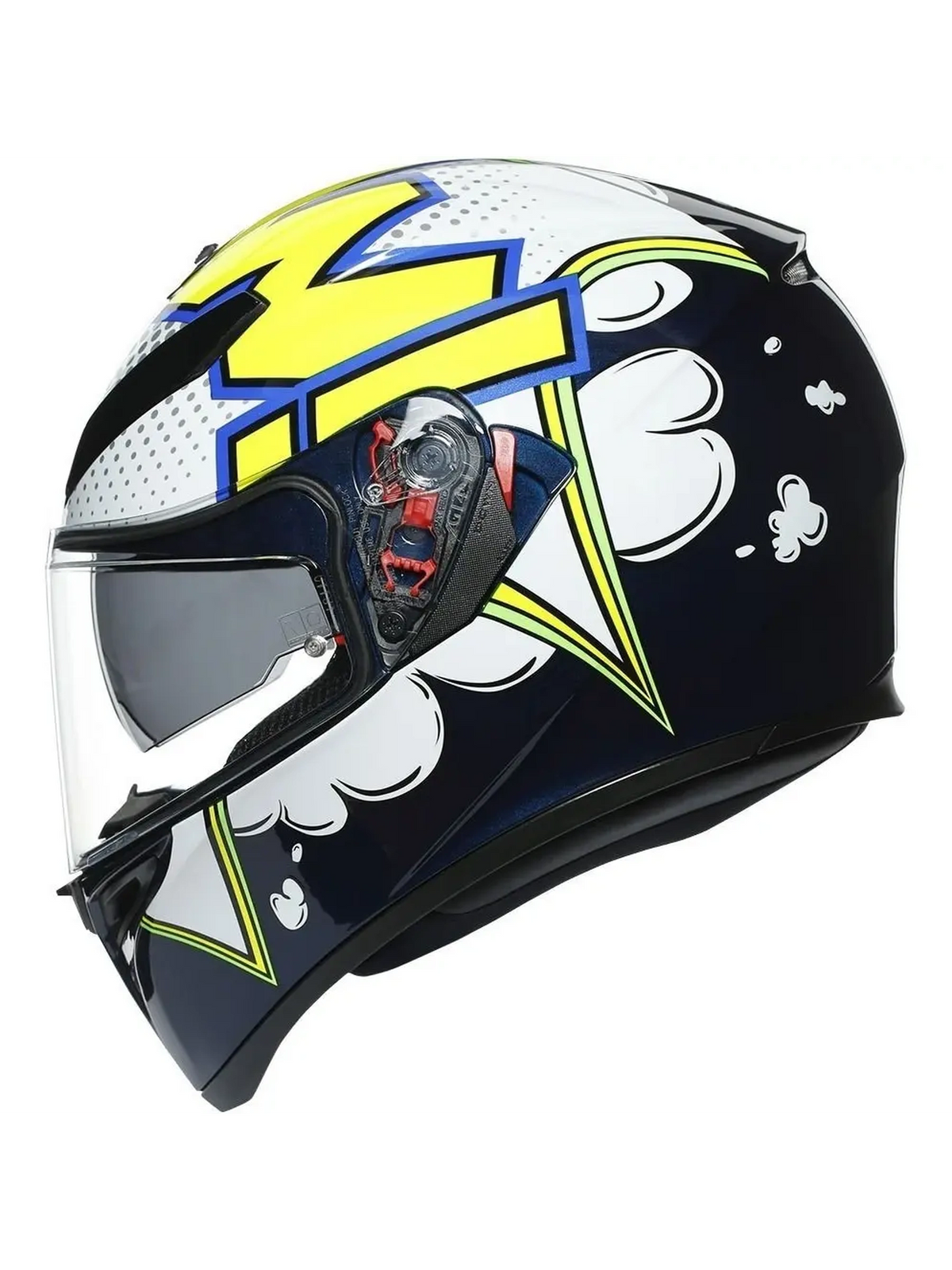 Capacete Agv K3 Sv Bubble Azul/Branco/Amarelo