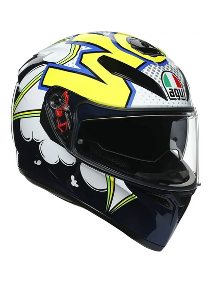 Capacete Agv K3 Sv Bubble Azul/Branco/Amarelo