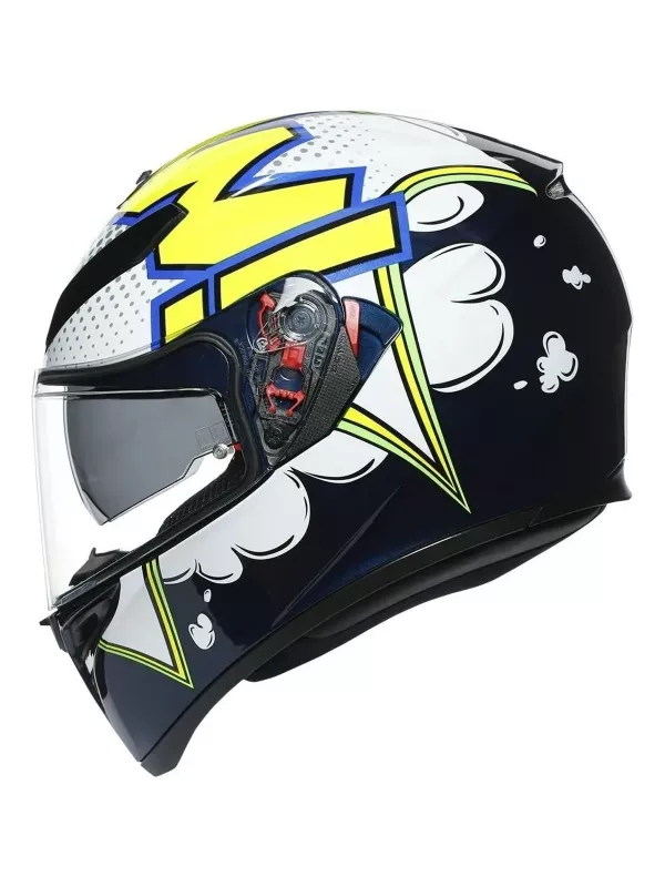 Capacete Agv K3 Sv Bubble Azul/Branco/Amarelo