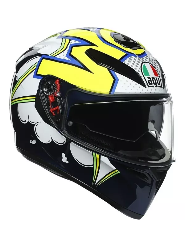 Capacete Agv K3 Sv Bubble Azul/Branco/Amarelo