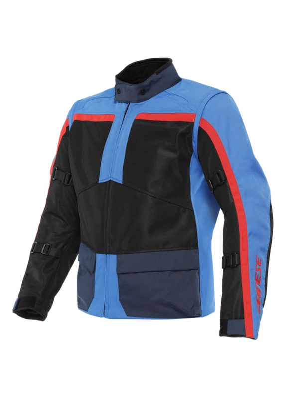 Jaqueta Dainese Outlaw Text Preto Azul Vermelho