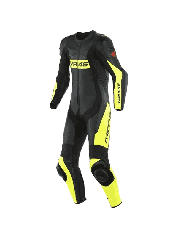Macacao Dainese Pro VR46 Tavullia 1PC Black/Fluo Yellow