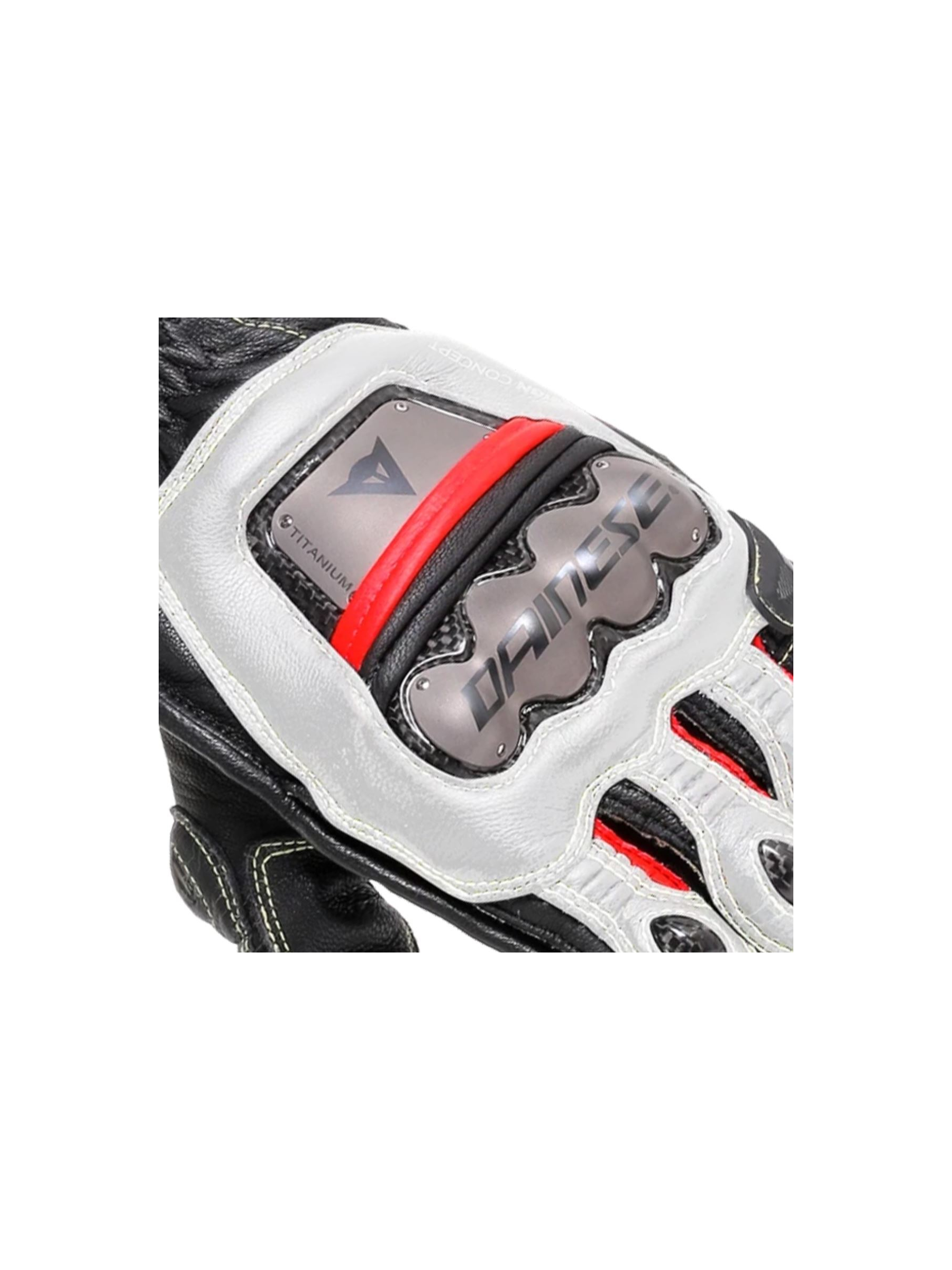 Luva Dainese Full Metal 6 Preto Branco Vermelho Lava
