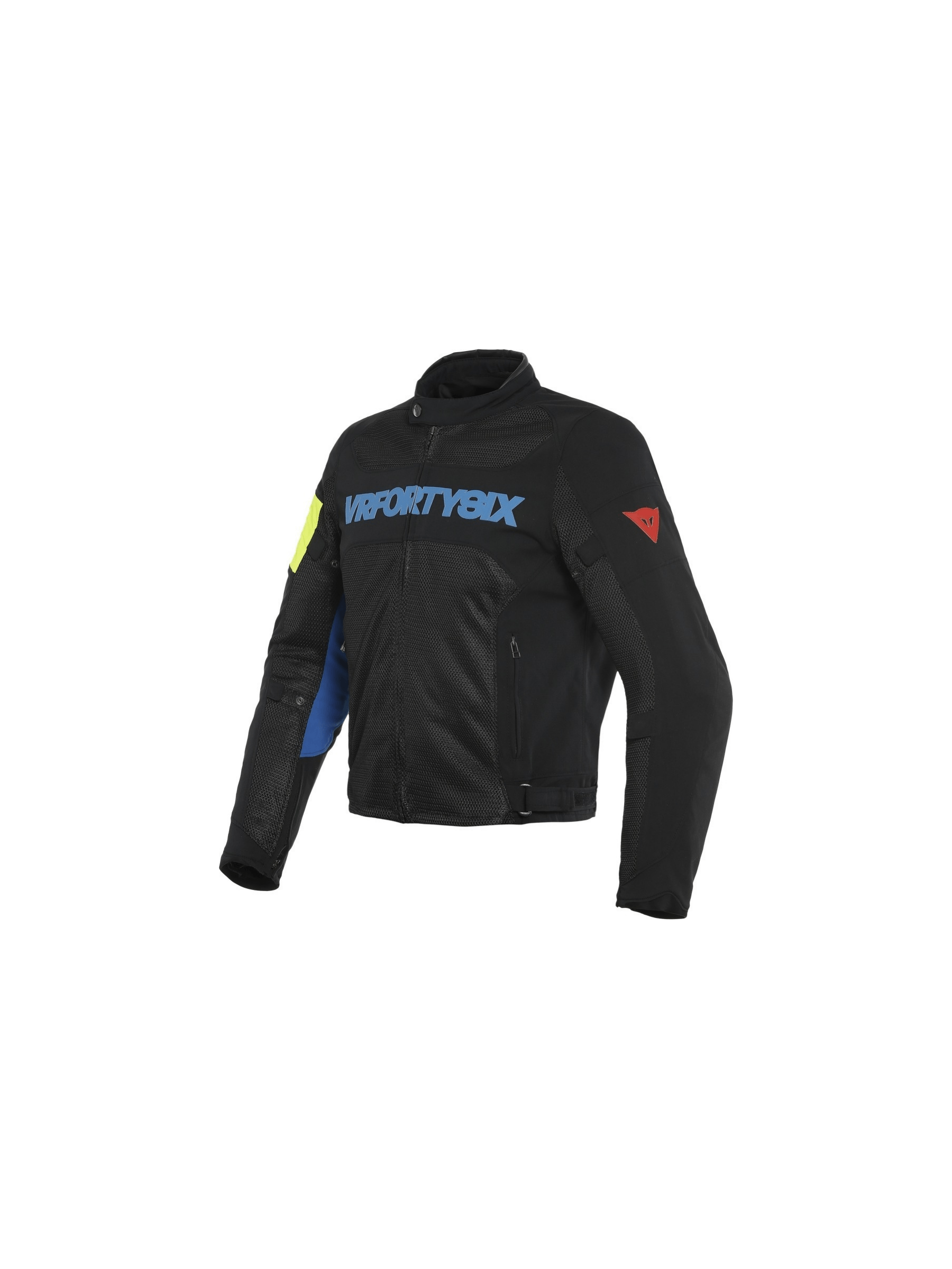 Jaqueta Dainese Vr46 Grid Tex Preto Azul Amarelo