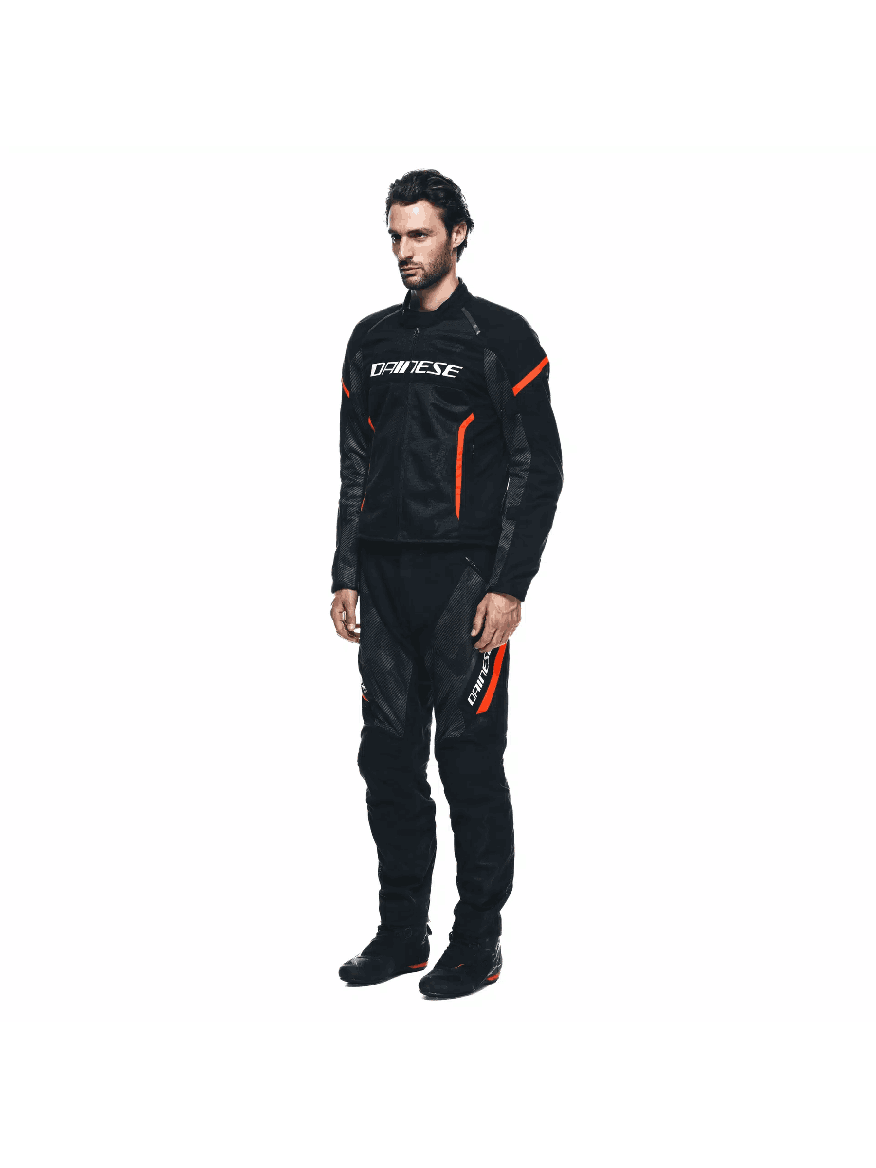 Jaqueta Dainese Air Frame 3 Preta Preta e Vermelho Fluo